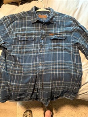 Orvis Blue Plaid Fleece-Lined Shirt Jacket